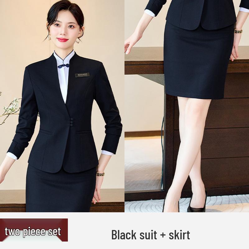 High-End Women's Workwear Set: Business Suit, Hotel Reception, Flight Attendant, Beauty Salon Uniform