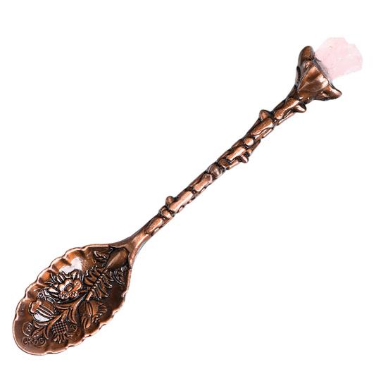 Crystal Coffee Scoop Vintage Carved Stirring Spoon Irregular Polished Stone Dessert Spoon