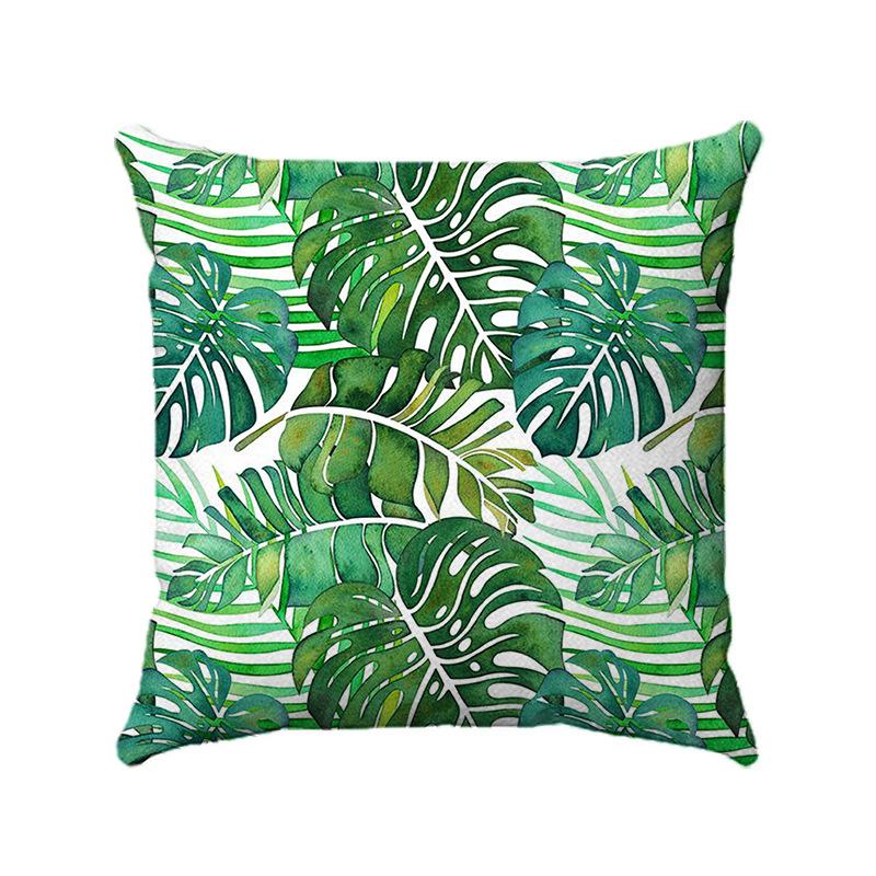 Nordic Tropical Plants Digital Printing Short Plush Pillow Covers Decorative For Car Sofa Office Cushion Cover Home Goods