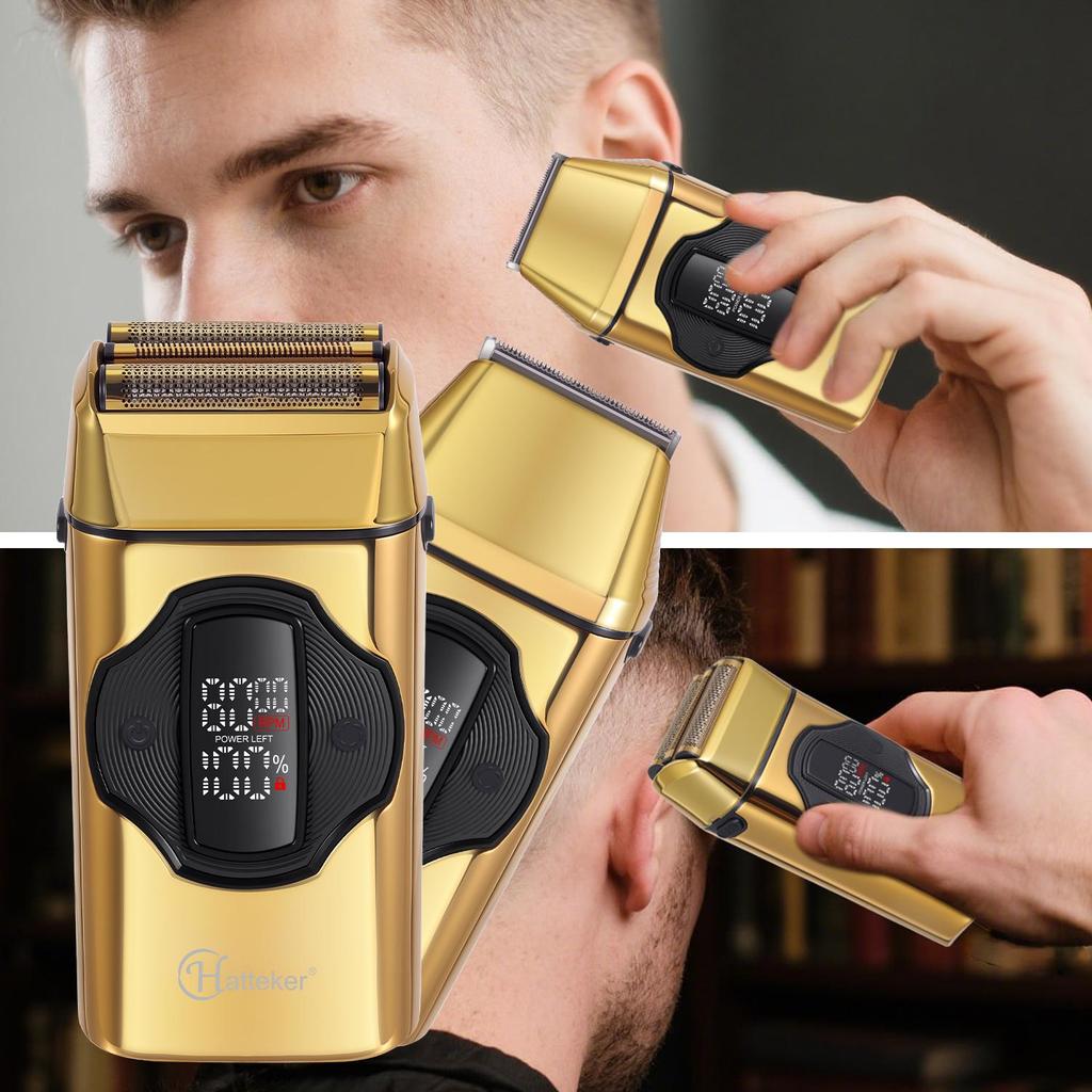 Hatteker 2-in-1 Electric Shaver & Hair Trimmer for Men Multi-Speed Adjustable Razor with Waterproof Design Long-Lasting Battery & Skin-Care System