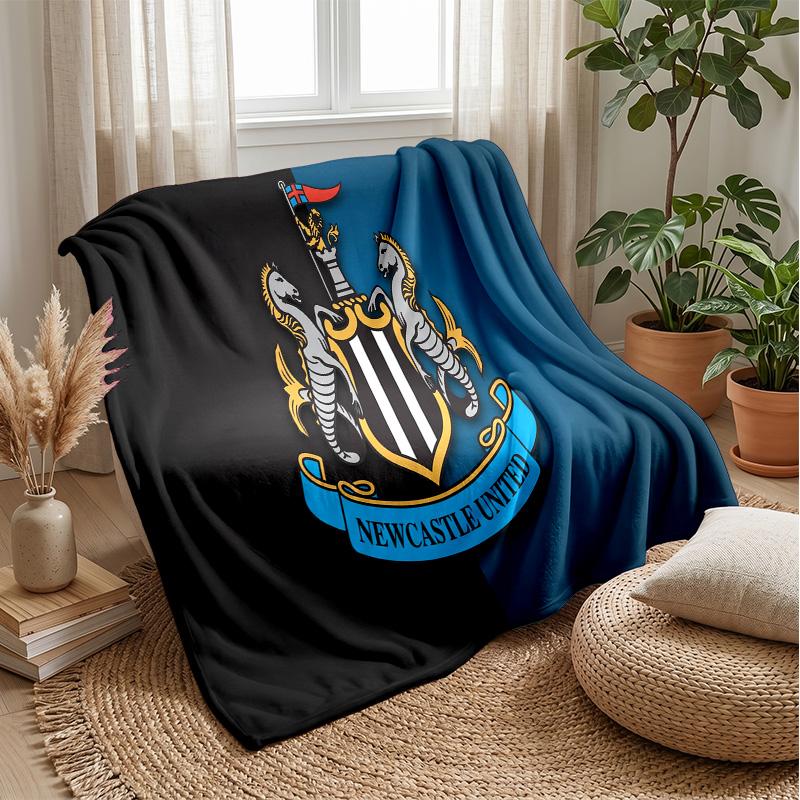Coperta in Flanella con Stampa del Newcastle United Football, Coperta Morbida Calda Leggera per Divano Letto Campeggio