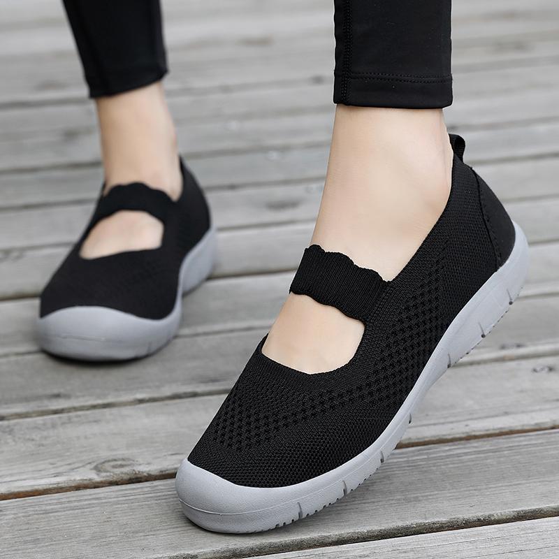 Fashion Women Spring and Summer New Flat Light Large Size Comfortable Leisure Sports Walking Mother Walking Training Shoes