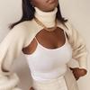 2026 Turtleneck Lantern Long Sleeve Knitted Short Sweaters Women Autumn Pullover Sexy Tops New Y2k Woolen Sweater Vest 30567