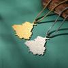  India Punjab State Map Pendant Necklace for Man Stainless Steel Box Chain Geography Country Necklaces Ethnic Jewelry