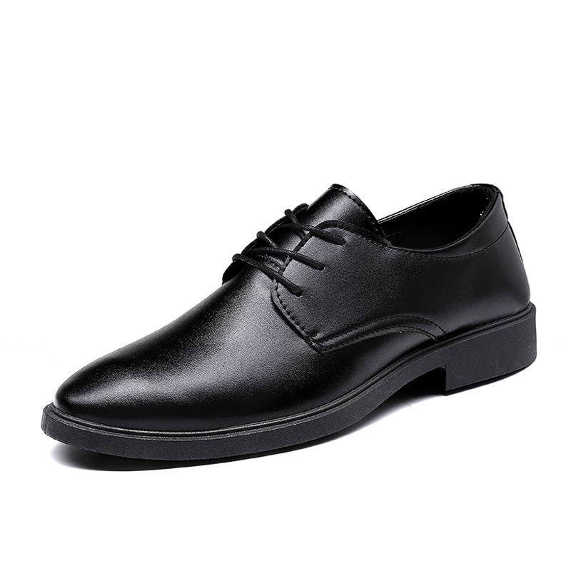 Large Size Business Leather Shoes Men's Formal Wear Blue Thick Sole Low Heel Casual Trend Men's Shoes