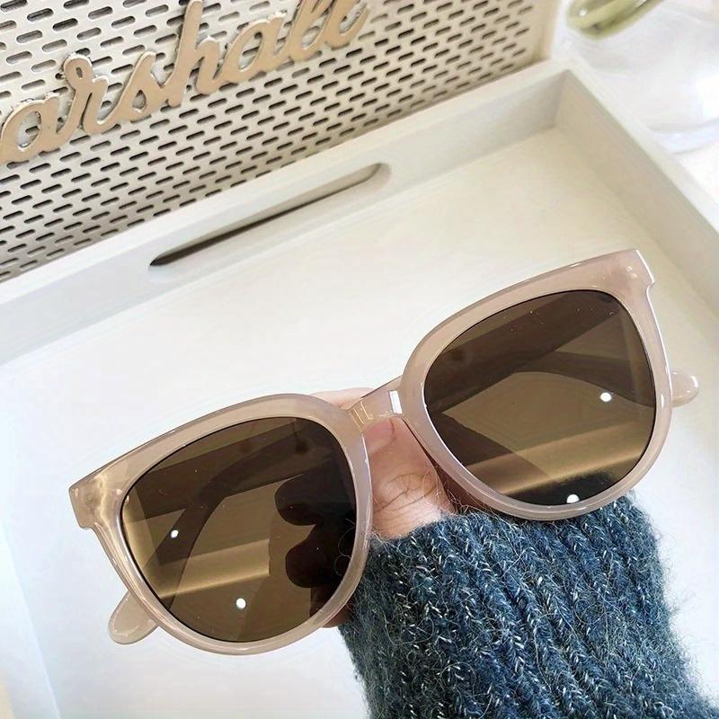 Men Korean Version Ins Versatile Eyewear Female Oversized Shades Vintage Jelly Color Large Frame Shades Protection Outdooer Driving Sunglasses