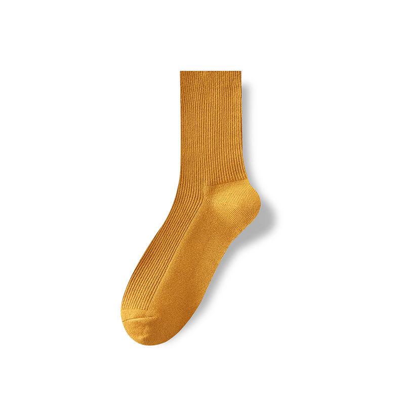 Damen Frühling und Herbst Mode Reine Baumwolle Farbblock Kniestrümpfe