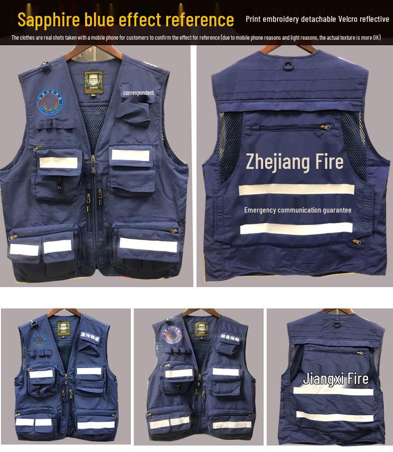 Custom Emergency Rescue Reflective Vest with Logo for Red Cross, Volunteer, and Communication Liaison