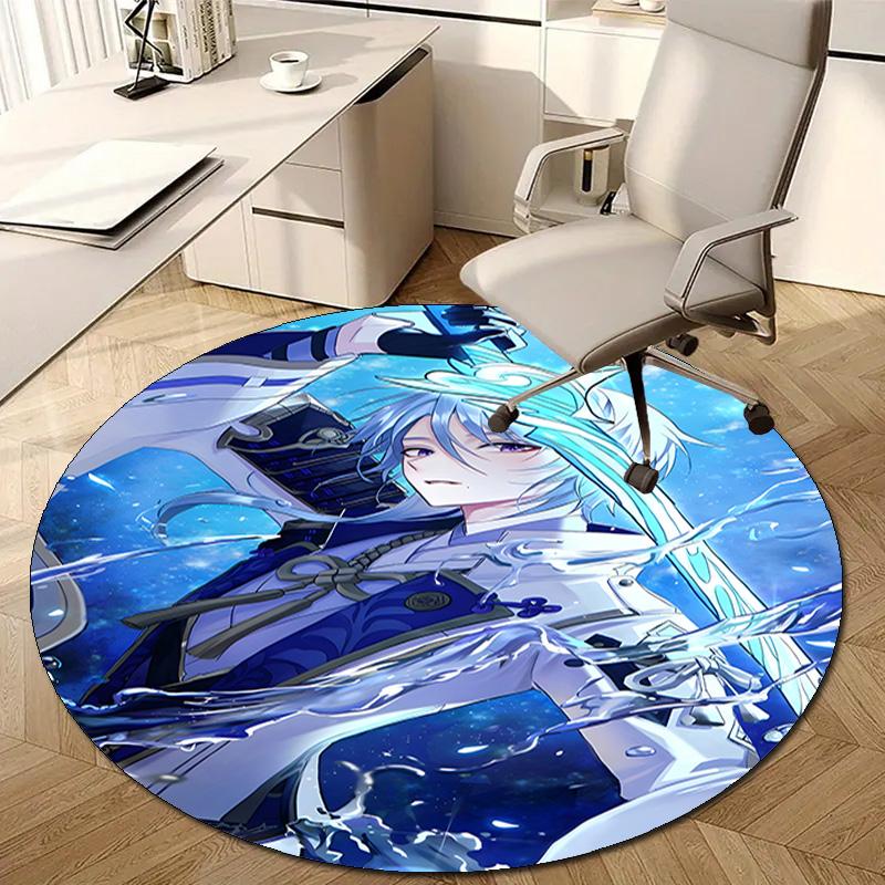 1pc Genshin Impact1 Design Printed Area Round Carpet for Bedroom Living Room Home Decor Rugs Mat Non Slip Mat Rug for Bedside