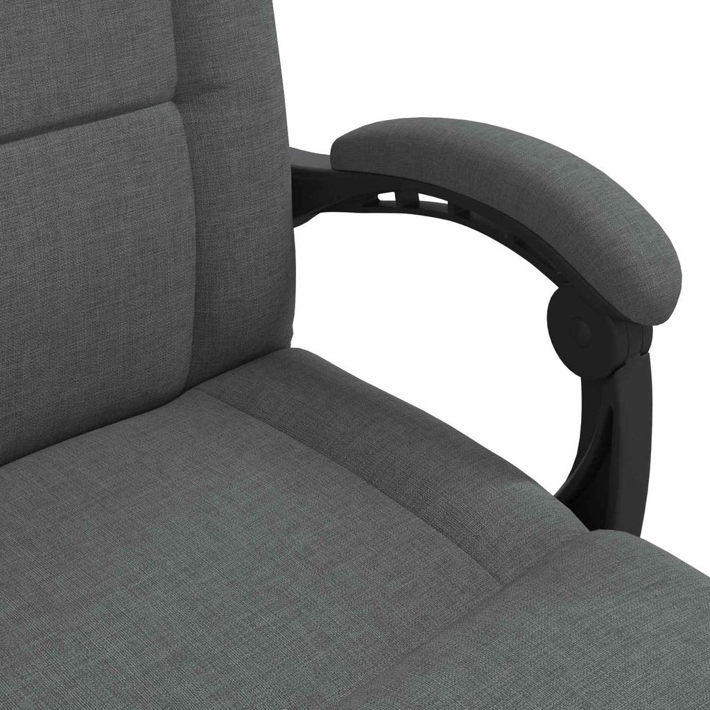 Adjustable Floor Footrest Dark Grey Fabric