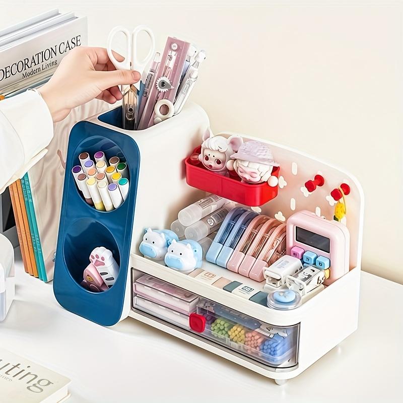 1pc Creative Stationery Pen Holder Storage Box, Desktop Organizer, Suitable for Desk Office Desk Storage Stationery Rack