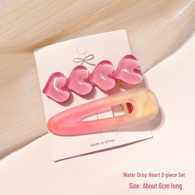 2023 Pink Love Dopamine Hairpin for Women: Trendy Bangs Duckbill Clip