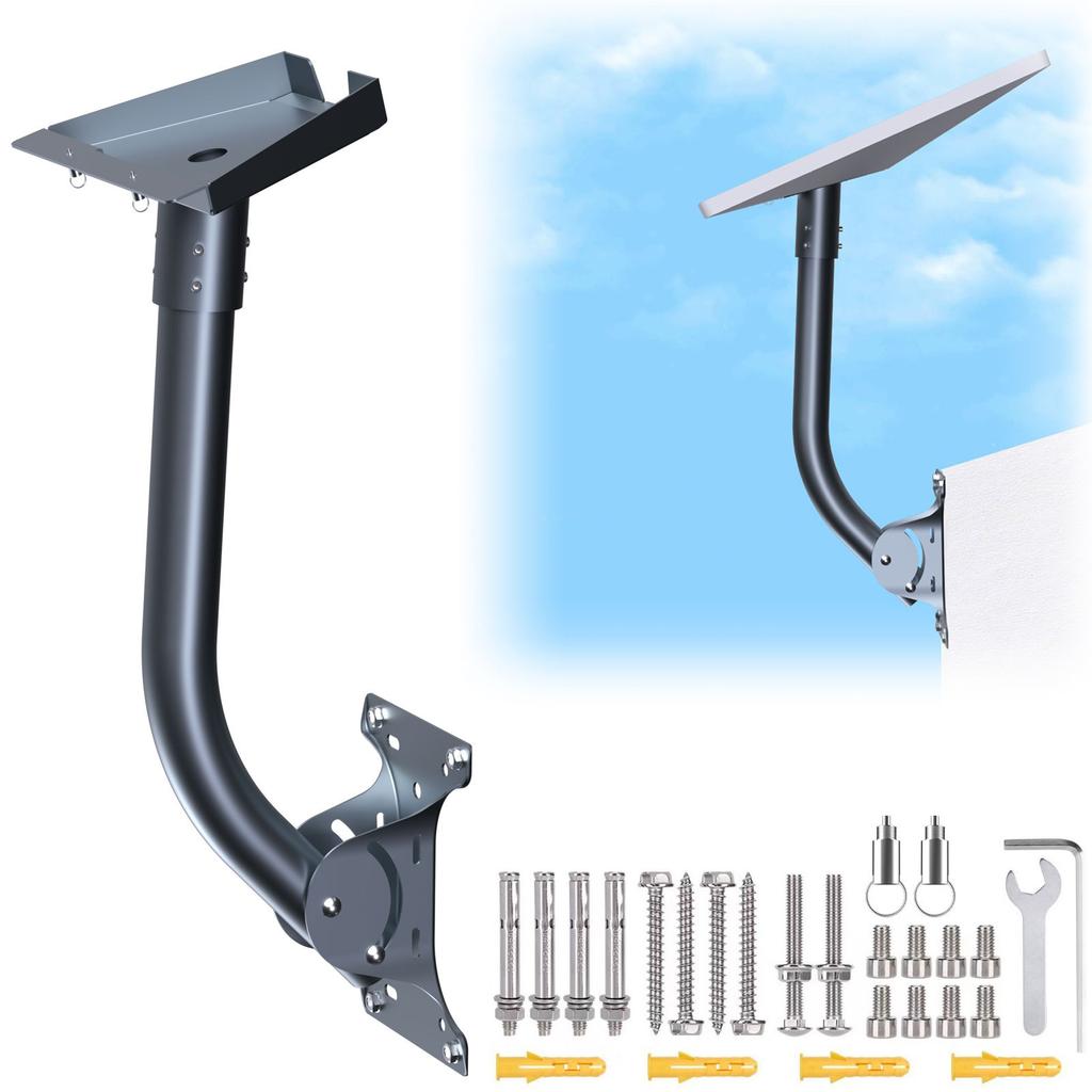 Adjustable Long Wall Mounting Kit Adjustable Roof Bracket Mount Elbow Pipe Adapter Support Accessories Easy Installation