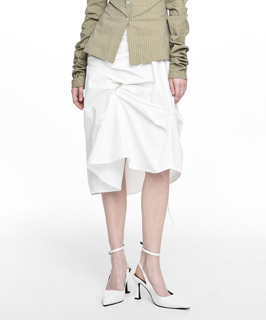 Nache Strap Pulled Skirt Ivory