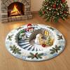 Indoor Decorative Floor Covering Round 3D Christmas Rug, Vortex Optical Illusion Area Santa Snowman Staircase Quiet Play Mat for Kids Depth