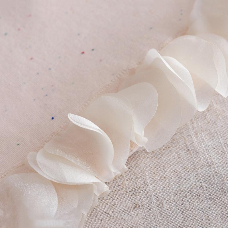 Girls Long Sleeve T-shirt Sweet Flower Patchwork Hem Warm Clothes Cotton Blend Comfortable Breathable Round Neck Pullover for Toddlers