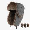 Unisex Warm Fleece Lined Peaked Cap Winter Hat With Ear Protection Adjustable Fit Cotton Blend Beanie Cold Weather