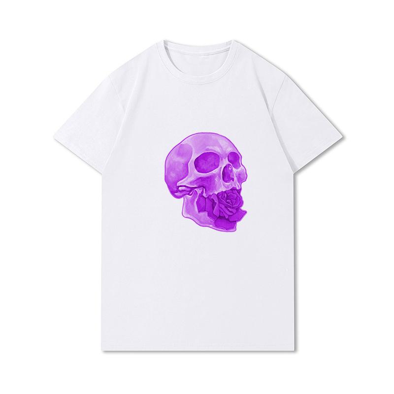 S-3XL 100 Fantasie Harajuku Grafica Estiva Bianca Magliette Donna Stampate Casual Maniche Corte Top Girocollo