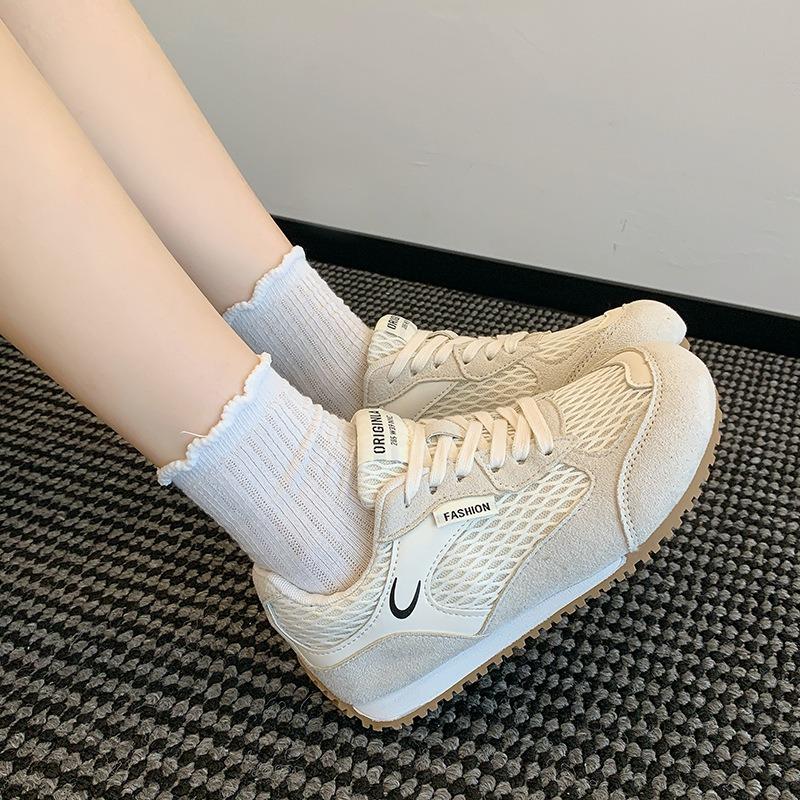 Retro Soft Sole Lace-up Women's Summer and Autumn New Color Matching Sports and Leisure Shoes Flat Bottom