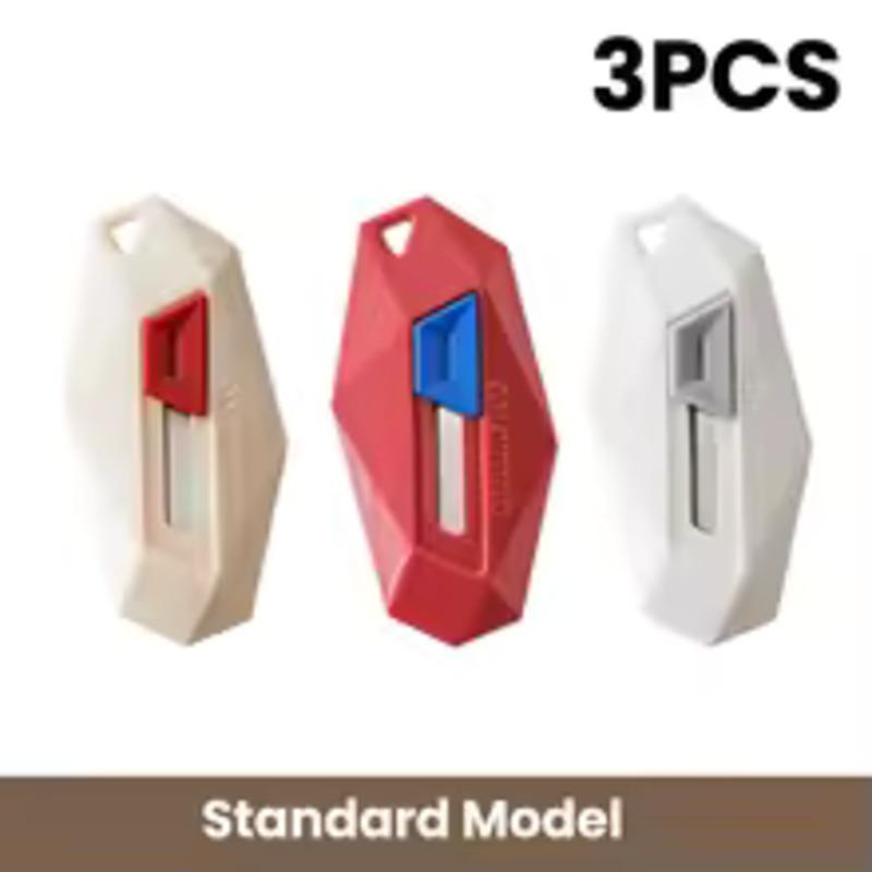1/3PCS Diamond Design Unbox Knife Safety Round Head Cutter Magnetic Carton Box Cutter for Opening Package Letter Utility Knife