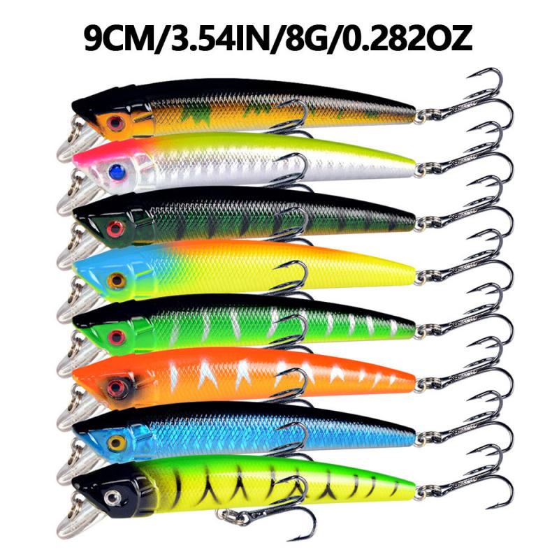 43Lure bait set with mixed Minnow and Popper hard baits, specially designed for fishing snakehead and bass