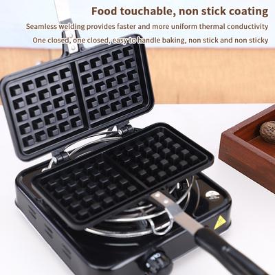 Waffle para Desayuno Pastel Fabricante de Horneado Sartén Burbuja Huevo Sartén Antiadherente Pan Tostada Sartén Doble Cara Herramienta de Cocina Portátil