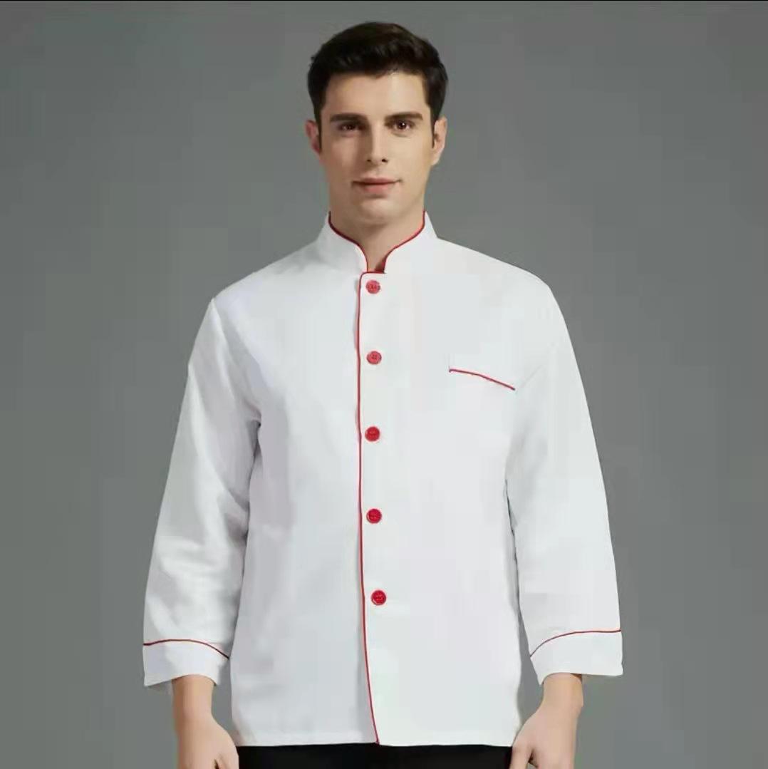 

Унисекс Униформа шеф-повара Однобортный однобортный воротник-стойка Куртка шеф-повара с длинными/короткими рукавами Комбинезоны Униформа для пекарни 4XL