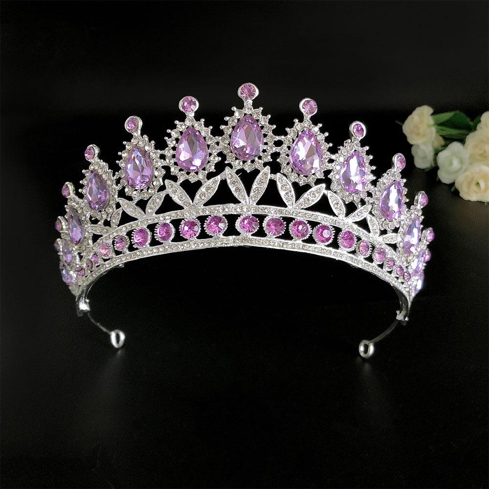

Bridal Crown Baroque Drop Diamond Princess Crown Performance Birthday Tiara Wedding Dress Accessories