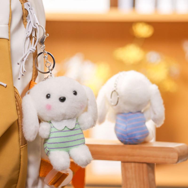 Long Cute Ears Dog Keychain Cartoon Plush Girls Kid Backpack Decoration Doll