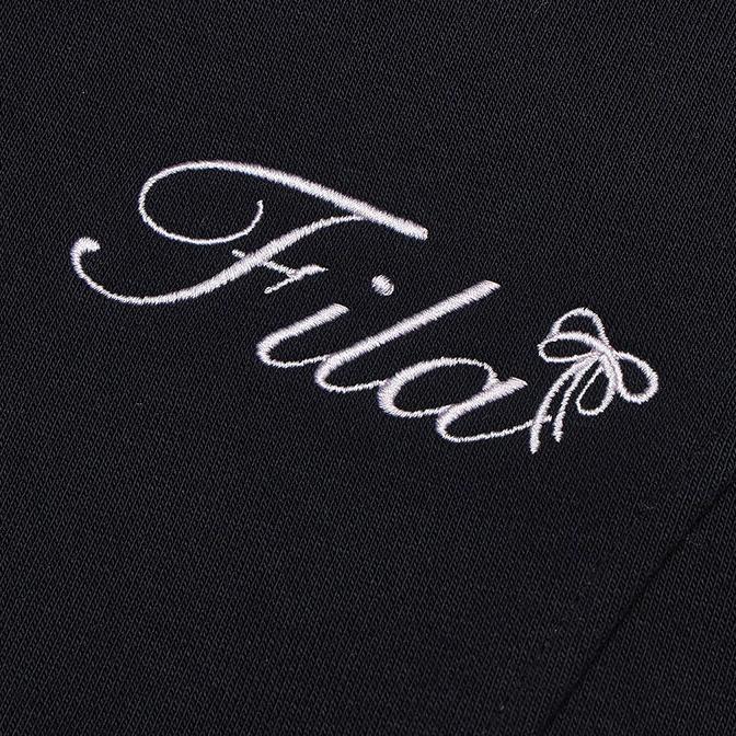 Fila Logo Embroidered Zipper Hooded Jacket Women Jackets Black F11W439505FBK
