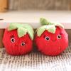 Plush Strawberry Decor Cartoon Keychain, Stuffed Bag Charm, Furry Decorative Pendant Fruit Keyring for Backpacks Handbags Keys Fluffy Keychain