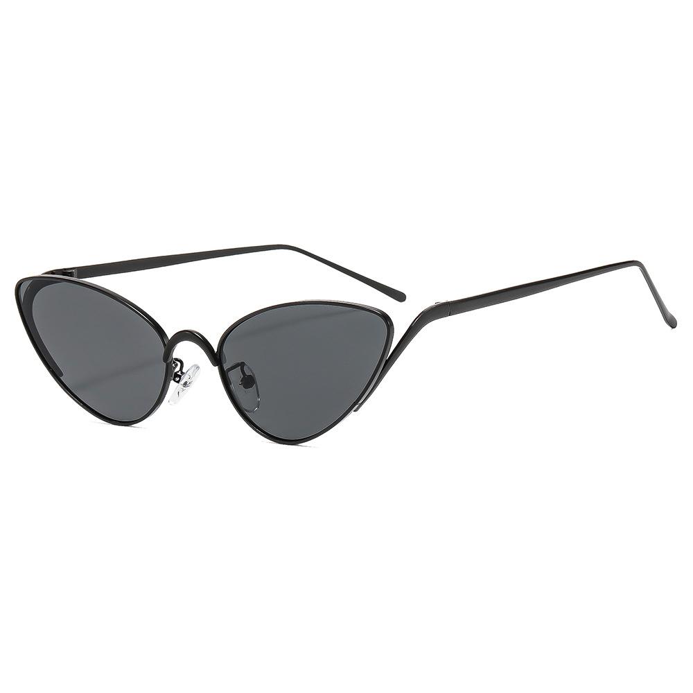 Metal Cat Eyes Women's Sunglasses Fashion Oval Sunglasses Men Personalized Punk Triangle Glasses Outdoor Driving UV400 Goggles