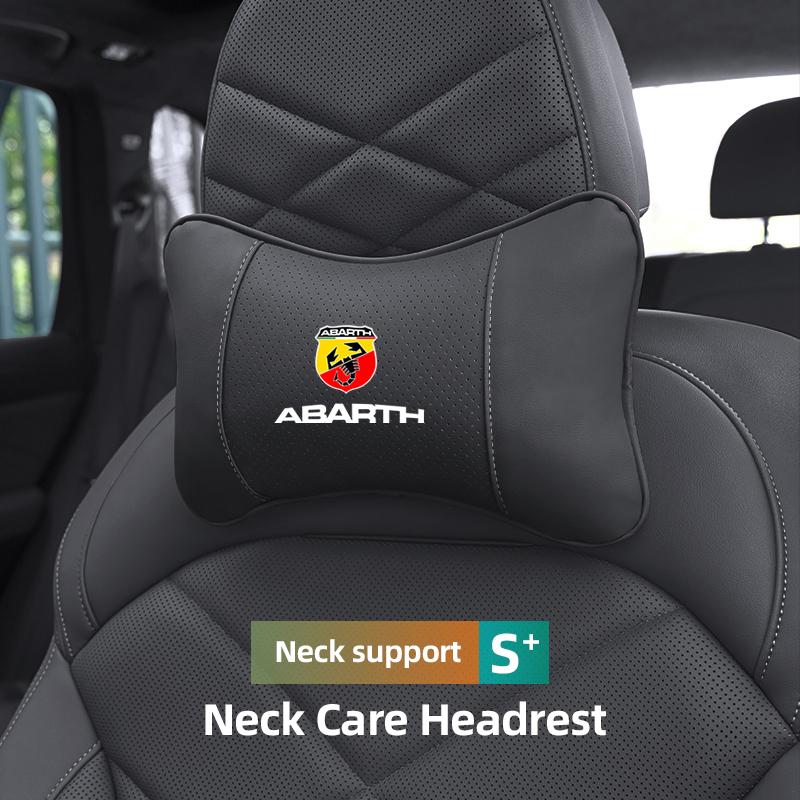 Fiat Car Seat Headrest Leather Neck Pillow For Abarth Punto Panda Doblo Stilo Ducato Freemont Car Interior Accessories keychain