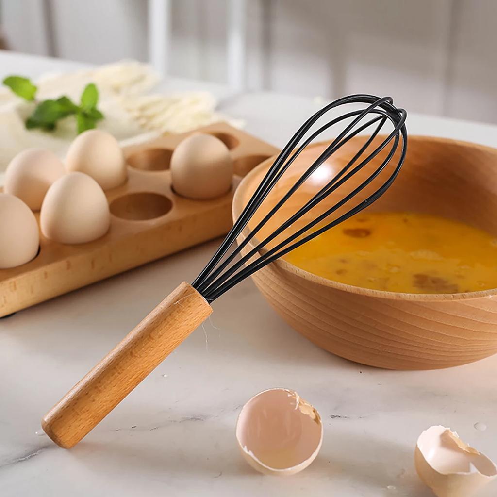 12Pcs/Set Utensílios de cozinha de silicone com alça de madeira balde resistente a altas temperaturas e antiaderente panela espátula colher