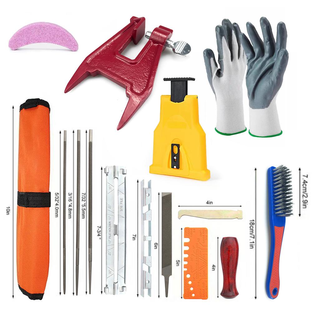 Chainsaw File Set, Chainsaw Guide Bar Bracket, Chainsaw Chain Stump Chainsaw Sharpener, Garden Tool Set Logging Equipment