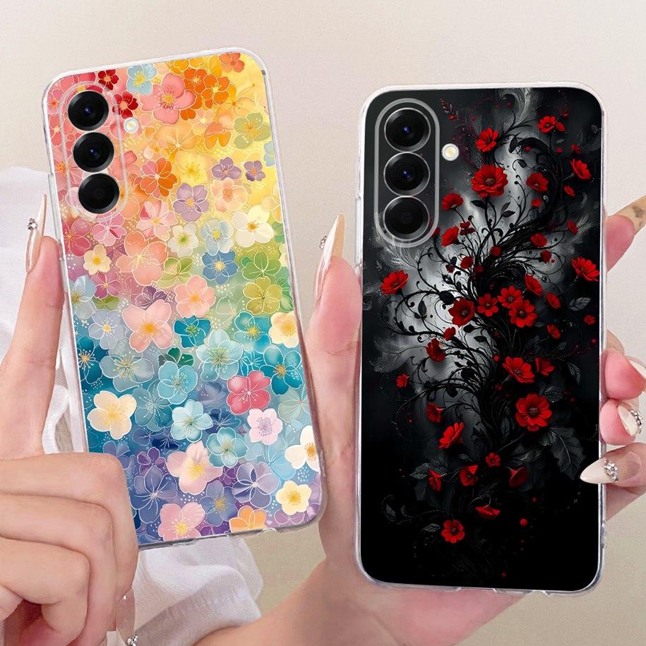 Case For Samsung Galaxy A37 5G Cover SM-A376B Popular Flower Soft Slim Silicone Cover For Samsung A57 A17 2025 A576B A176B Funda