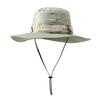Męski kapelusz przeciwsłoneczny Jednolity kolor Vintage Trwałe, świetne zapięcie String Big Brim Fishing