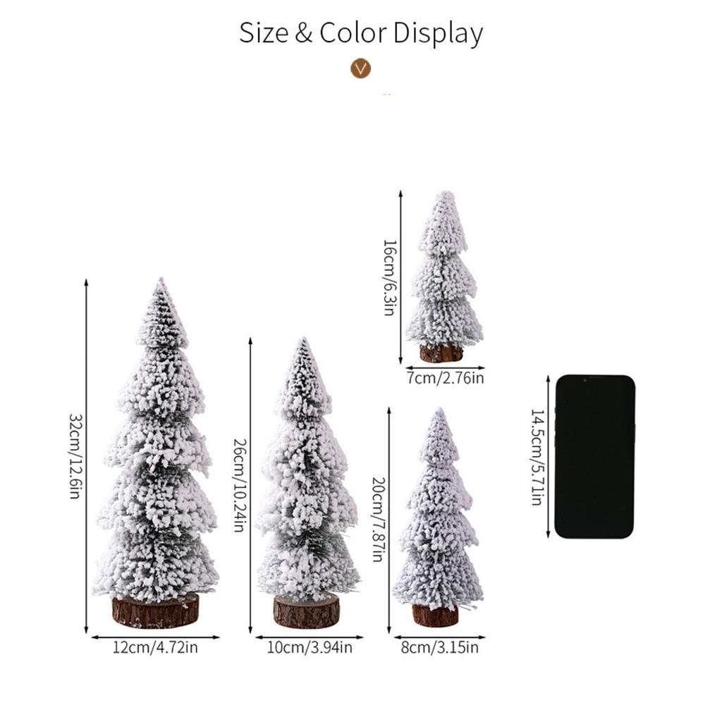 Mini Christmas Tree Ornaments Snow Pine Tree Christmas Decorations for Home Desktop Xmas Navidad New Year Gift DIY Crafts
