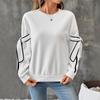 Autumn's New Contrasting Color Three-dimensional Bow Round-neck Long-sleeved Pullover Hoodie for Women