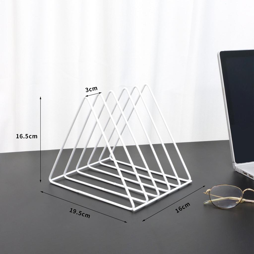 Nordic Triangle Book Holder & Desktop Organizer - Stylish Student Bookshelf & Storage Rack
