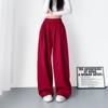 Black Sweatpants, Loose-Fitting Wide-Leg Pants for Women, Winter, for Chubby Girls, Lazy Style, Relaxed Fit, Fleece-Lined, Sporty Casual Pants