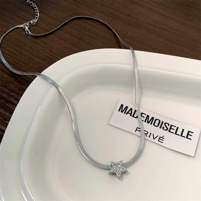 

Wind Star Snake Bone Chain Necklace Women S Light Luxury Niche High-End Sense Trendy Cool Spice Girl Simple Temperament Sweater Chain