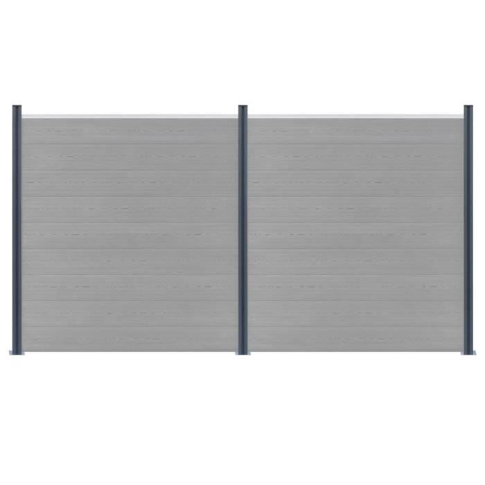 VidaXL Poteaux de clôture 3 pcs Gris foncé 185 cm Aluminium