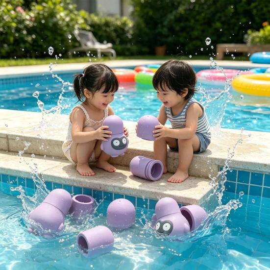 Kids Bath Toy Cute Cartoon Silicone Baby Water Play Toy Safe Fun Water Spray Toy for Toddlers Bathtub Swimming Pool