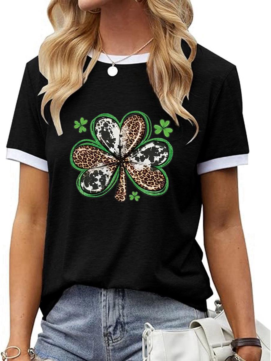 

Бесплатная доставка St. Рубашка с коротким рукавом на День святого Патрика - Однотонная, Полиэстер, Европа и Америка, Зеленая тематика S