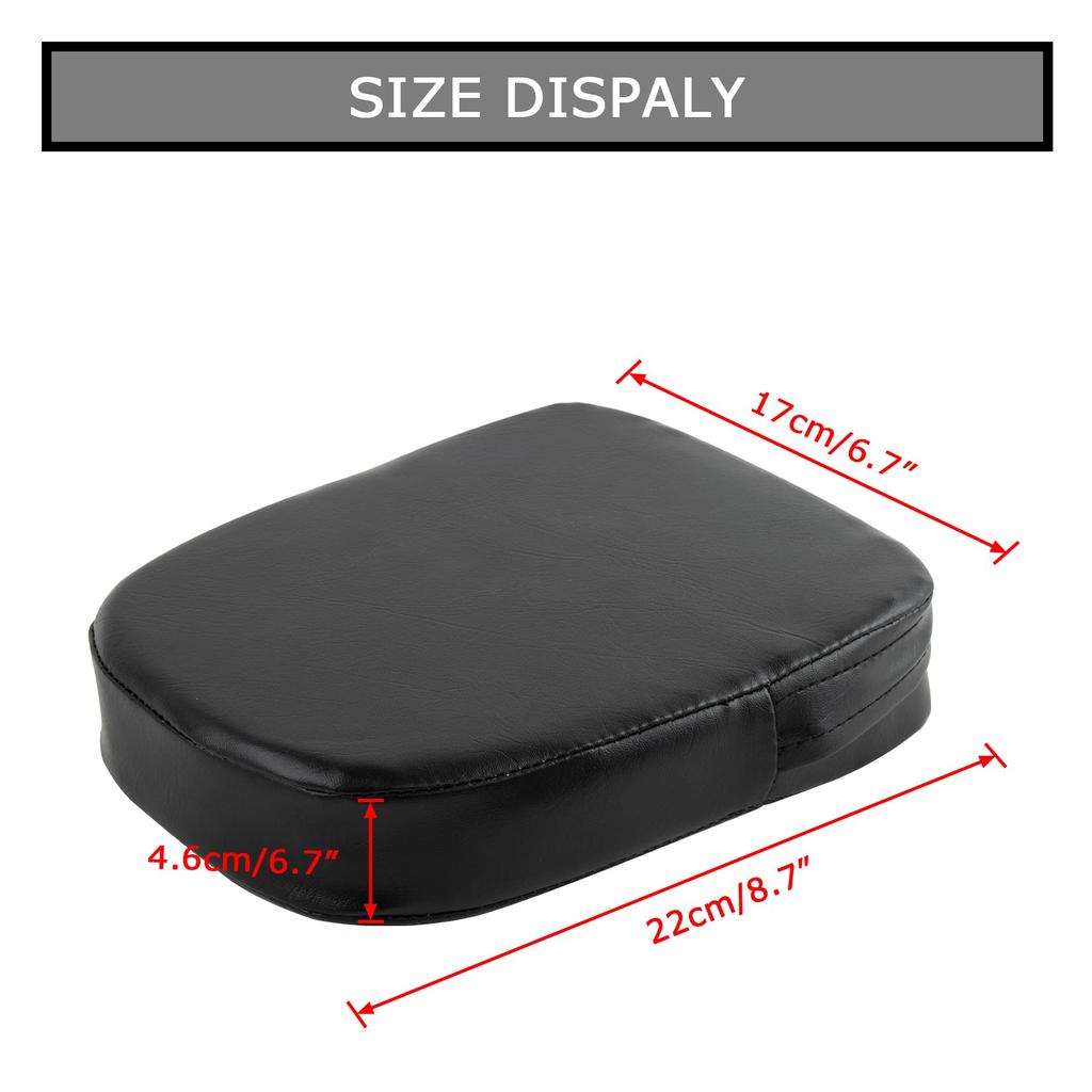 Motorcycle Backrest Cushion Pad, Round Sissy Bar Pad, Universal Fit, Black (Type B)