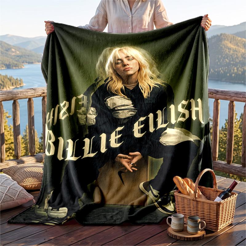 Warm Flanellen Plaid, Billie Eilish Lichtgewicht Gezellige Deken Voor Bed Bank En Dagelijks Gebruik