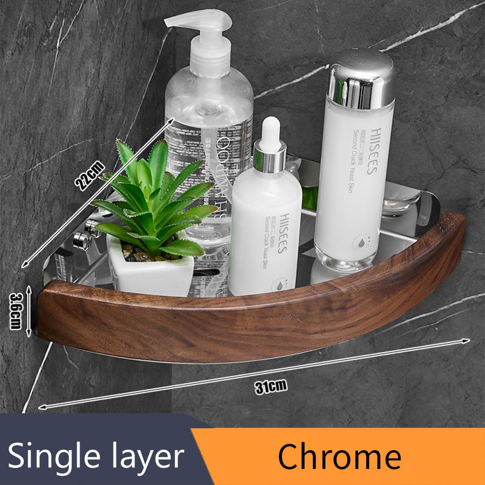 Bathroom Extendable 2 Tier Organizer Adhesive Storage Racks Stainless Steel Wall Mounted Shower Caddy Corner Shelf