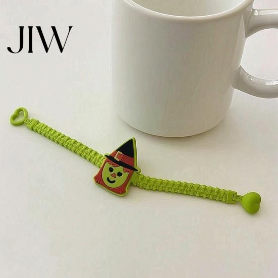 Adjustable Halloween Jewelry 8 Pcs Bracelets, Soft PVC Wrist Straps for Kids Adults, Cute Cartoon Wristbands Pumpkin Witch Trick or Treat Toy