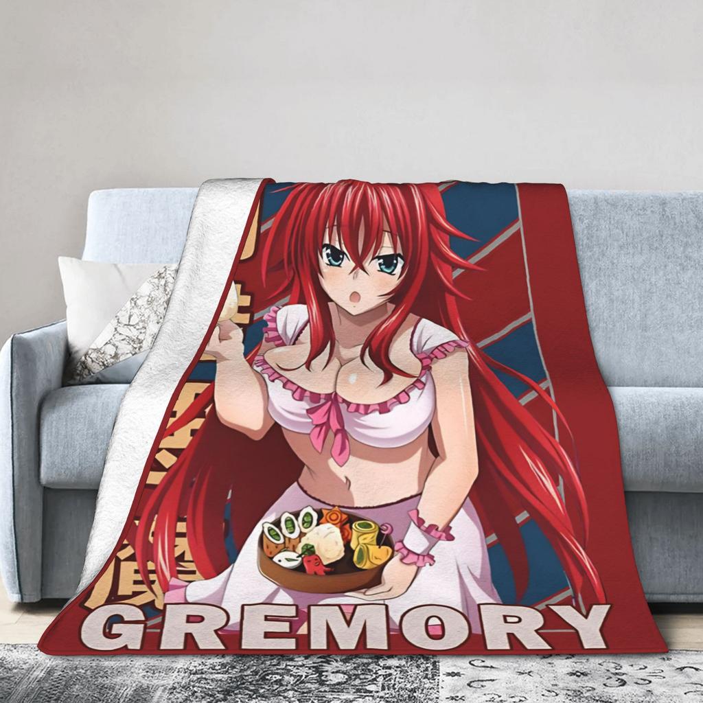 Rias Gremory Vintage High School DxD Blanket Fleece Novelty Breathable Throw Blankets for Chair Covering Sofa Winter,